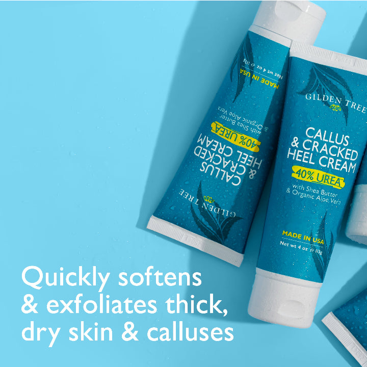 Quickly softens and exfoliates thick, dry skin and calluses