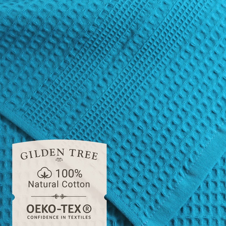 Gilden Tree | Oversized Bath Towels | Aqua Waffle Bath Towel Set in Gift Bag