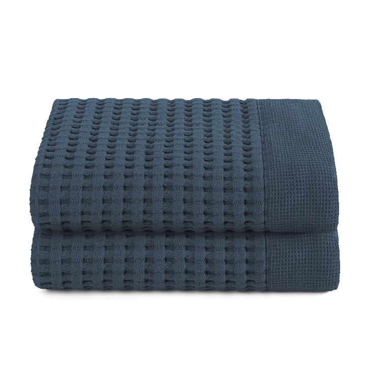 Gilden Tree | Waffle Bath Towels | Midnight Blue Hand Towel