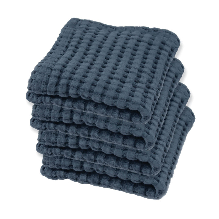 Gilden Tree | Waffle Bath Towels | Midnight Blue Wash Cloth