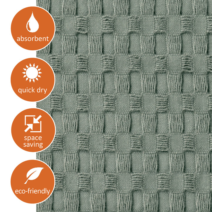 Modern waffle towels are super absorbent, fast drying and eco-friendly.