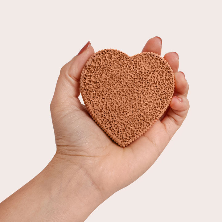 Heart shaped foot scrubber fits in the palm of your hand and easy to use.