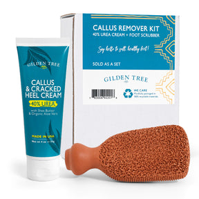 Callus Remover Kit with 40% Urea Cream and Foot Scrubber