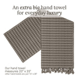 Stone tassel hand towels for bathrooms - a great fingertip towel, with deep, generous waffles