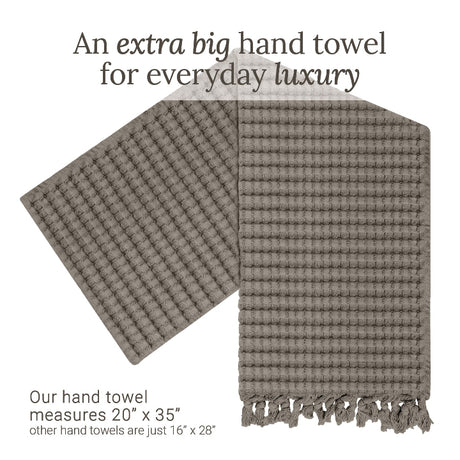 Stone tassel hand towels for bathrooms - a great fingertip towel, with deep, generous waffles