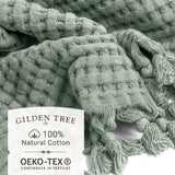 New waffle weave tassel hand towels with fun, hand-tied tassels on one end.