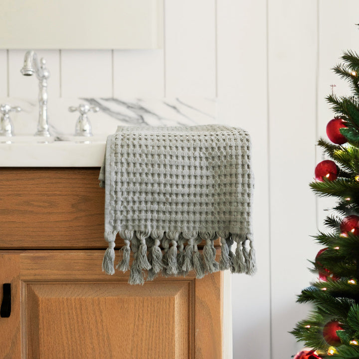 Trending sage grey color for your bathroom decor.