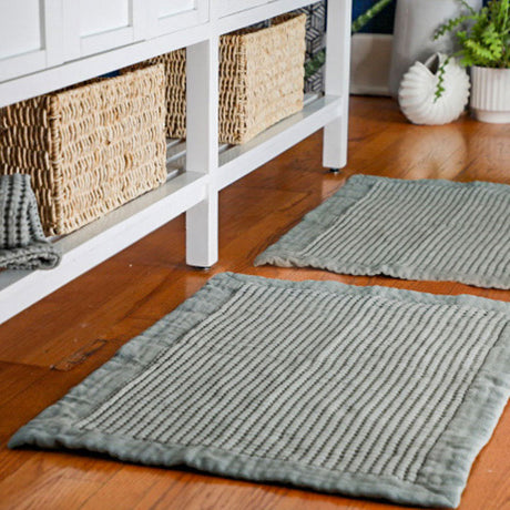 Waffle Bath Mat | Modern Style Sage Grey