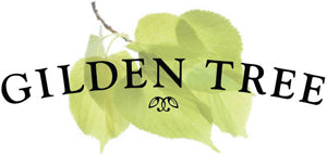 Gilden Tree Logo with green leaves