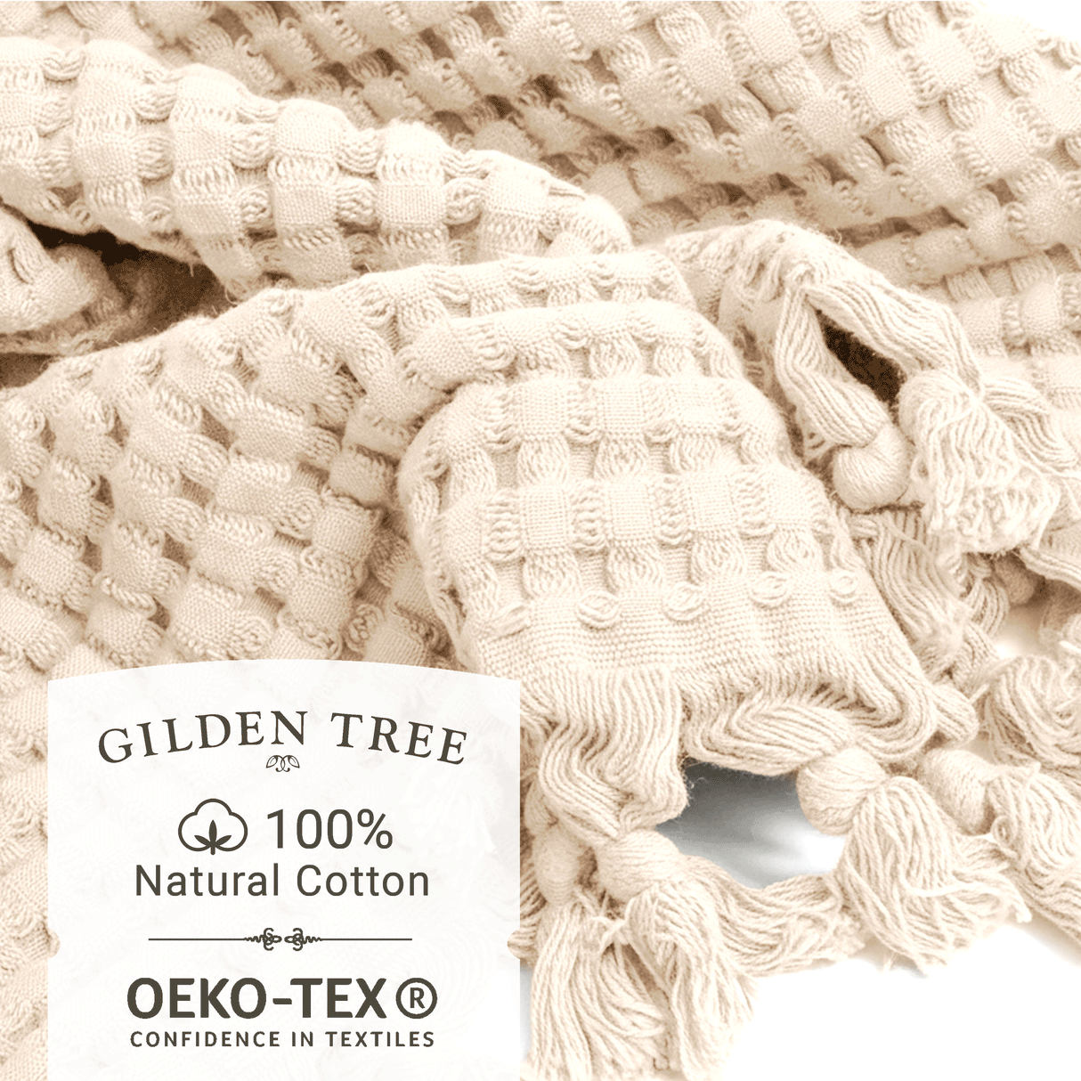 Waffle weave is absorbent, quick drying and eco-friendly OEKO-TEX fabric