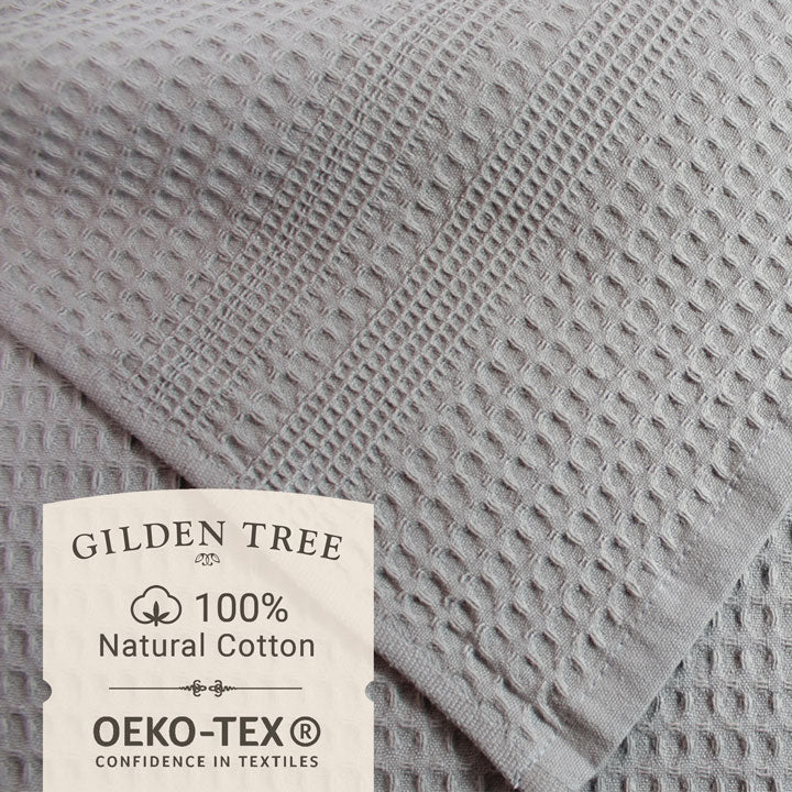 Gilden Tree | Oversized Bath Towels | Pewter Waffle Bath Towel Set in Gift Bag
