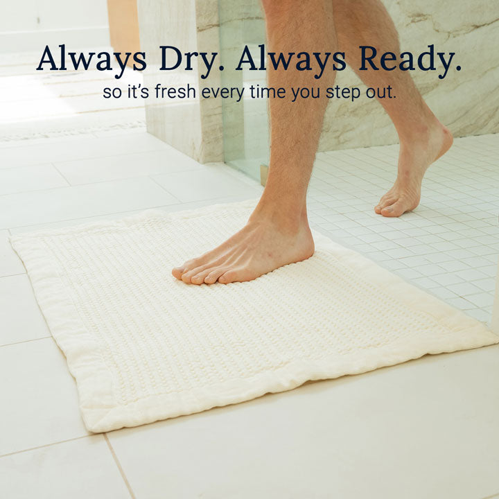 Cream Waffle Bath Mat - Modern Style