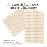 Stone tassel hand towels for bathrooms - a great fingertip towel, with deep, generous waffles