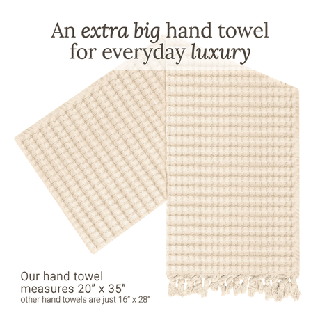 Stone tassel hand towels for bathrooms - a great fingertip towel, with deep, generous waffles