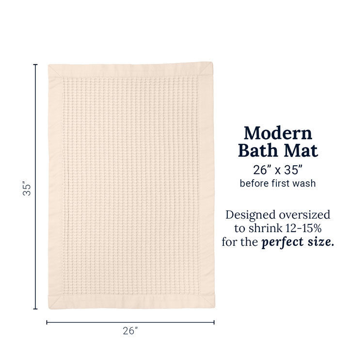 Cream Waffle Bath Mat - Modern Style