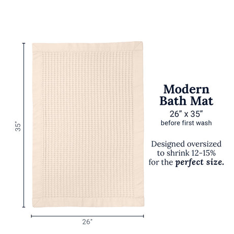 Cream Waffle Bath Mat - Modern Style