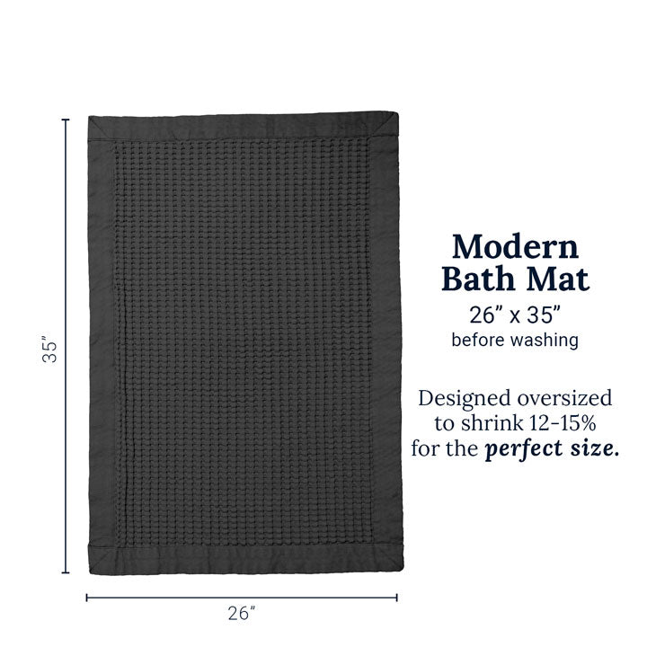 Faded Black Waffle Bath Mat - Modern Style
