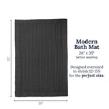 Faded Black Waffle Bath Mat - Modern Style