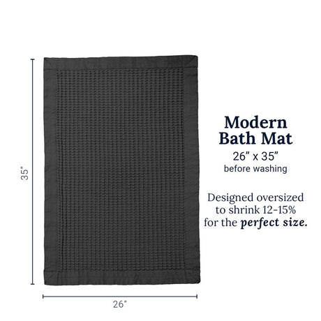 Faded Black Waffle Bath Mat - Modern Style