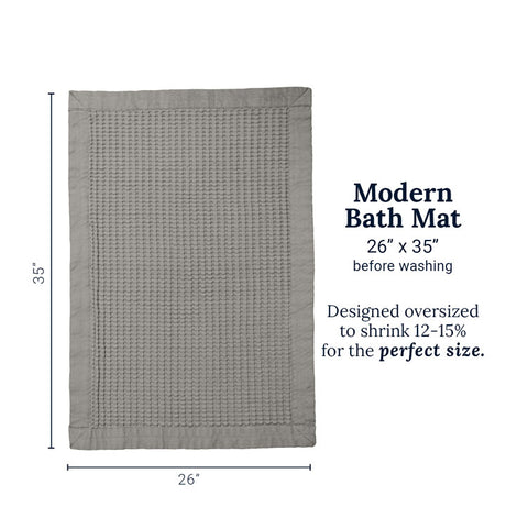 Pewter Waffle Bath Mat - Modern Style