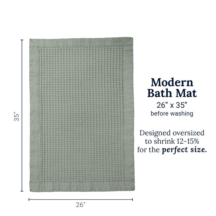 Sage Grey Waffle Bath Mat - Modern Style