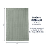 Sage Grey Waffle Bath Mat - Modern Style