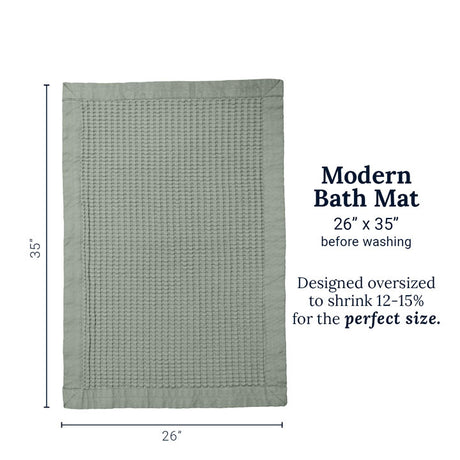 Sage Grey Waffle Bath Mat - Modern Style