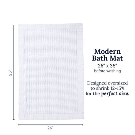 White Waffle Bath Mat - Modern Style