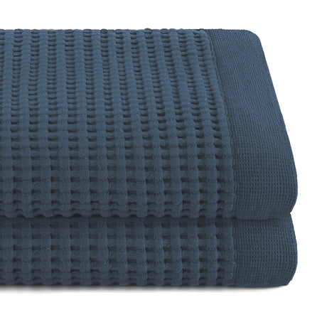 Gilden Tree | Waffle Bath Towels | Midnight Blue Bath Towel