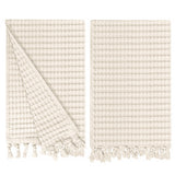 Cream Tassel Hand Towel Set of 2, Modern Style