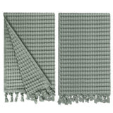 Set of 2 Hand Towels for bathroom with tassel ends.