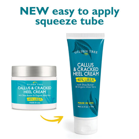 New easy to use squeeze tube for Gilden Tree's Callus & Cracked Heel Cream