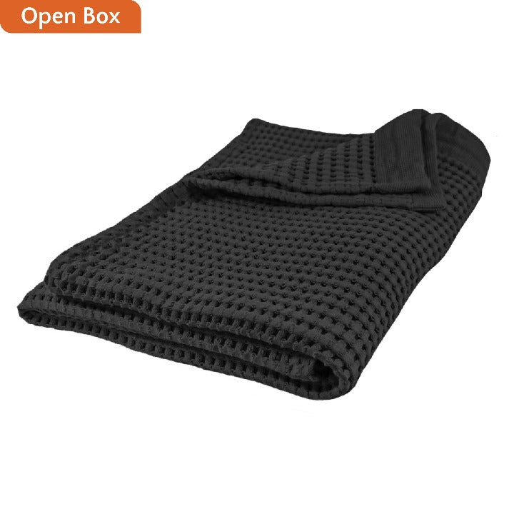 Save on open box modern style waffle bath sheet faded black