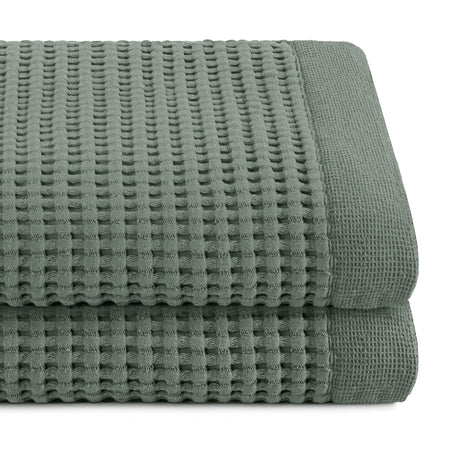 Gilden Tree | Waffle Bath Towels | Sage Grey Bath Towels