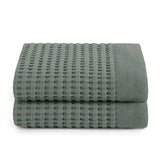 Gilden Tree | Waffle Bath Towels | Sage Grey Hand Towel