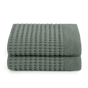 Gilden Tree | Waffle Bath Towels | Sage Grey Hand Towel