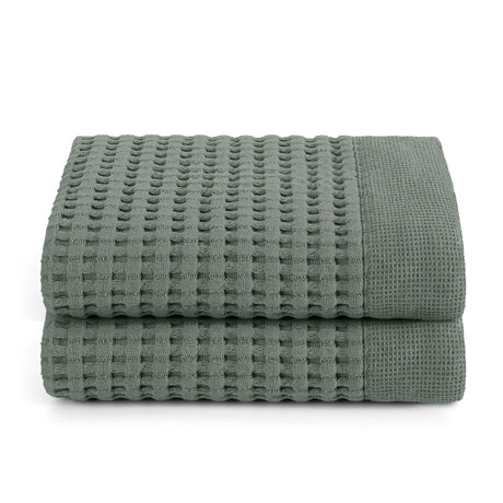 Gilden Tree | Waffle Bath Towels | Sage Grey Hand Towel