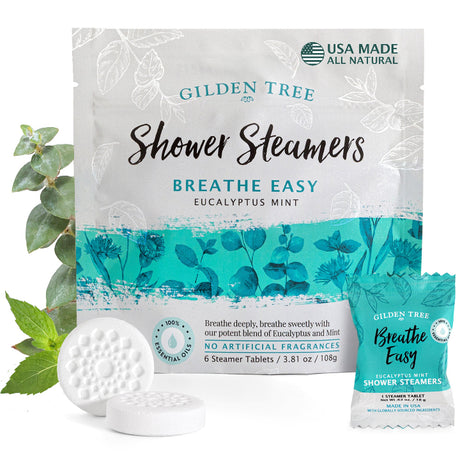 Breathe Easy Eucalyptus Mint Shower Steamers | 6 Steamer Tablets