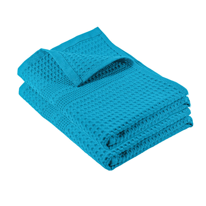 Waffle Bath Towels | Aqua Hand Towel | Quick Dry | Super Absorbent