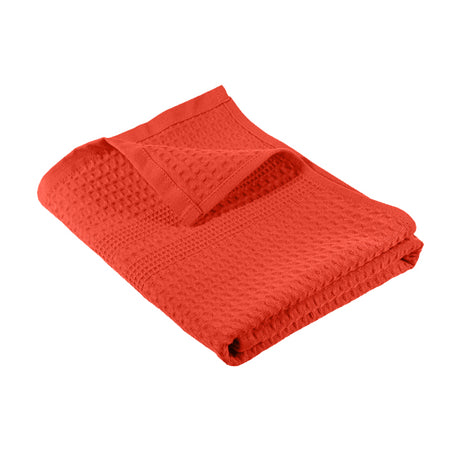 Waffle Bath Towels | Coral Hand Towel
