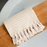 Cream Tassel Hand Towel Set of 2, Modern Style