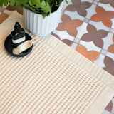 Cream Waffle Bath Mat - Modern Style