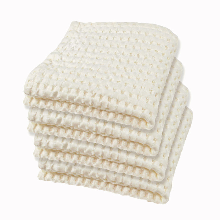 Cream Wash Cloth Set of 4, Modern Style
