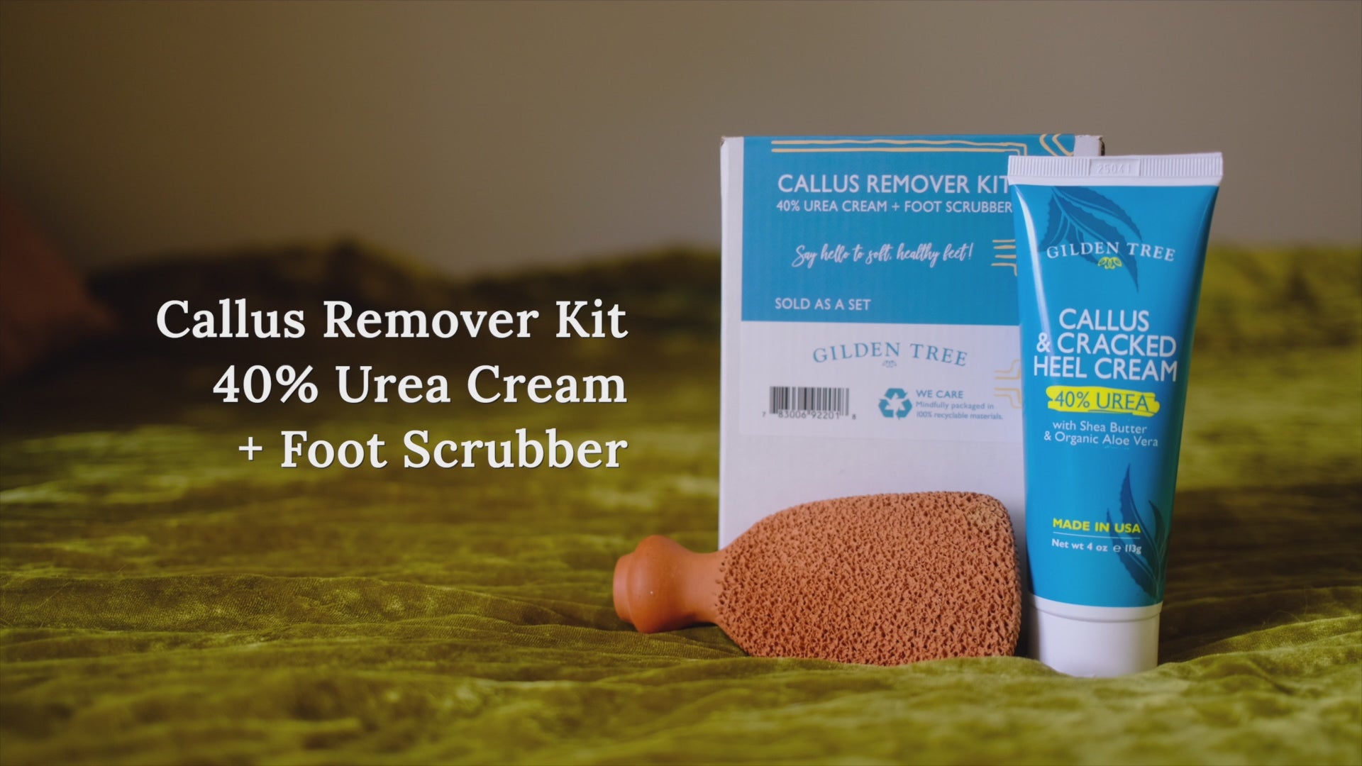 Gilden Tree | Callus Remover Kit | 40% Urea Cream + Foot Scrubber