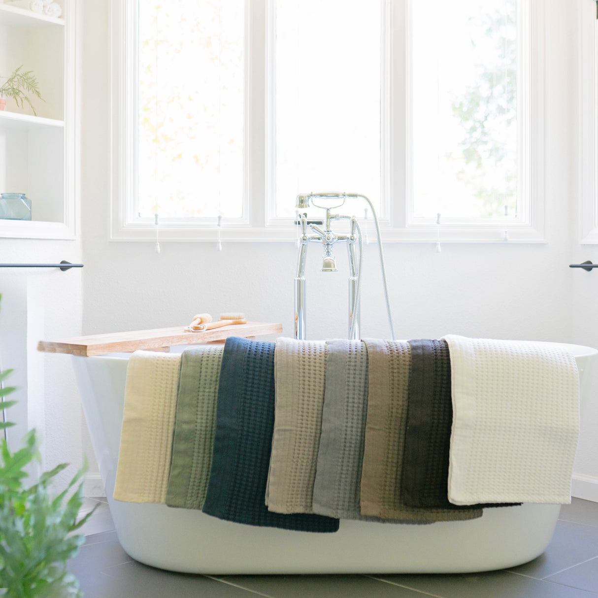 Modern Style Waffle Bath Towel Collection
