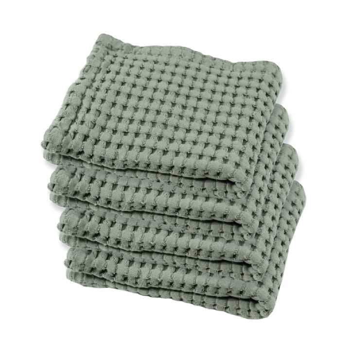 Gilden Tree | Waffle Bath Towels | Sage Grey Wash Cloth