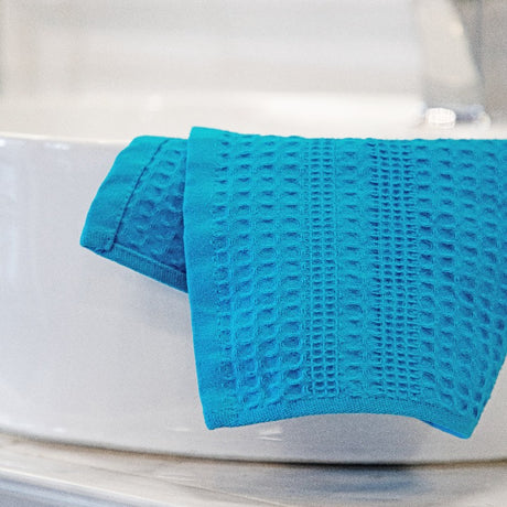 Classic Style Waffle Washcloth Aqua