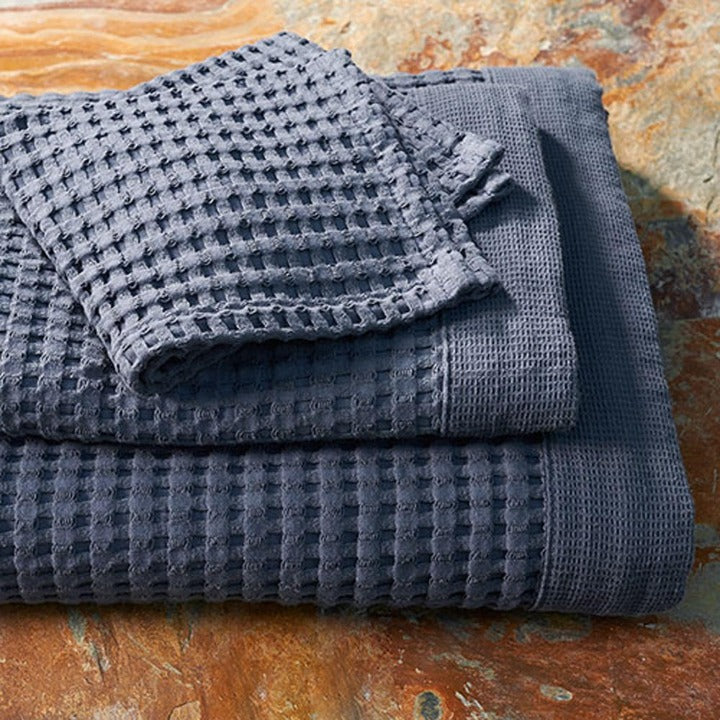 Gilden Tree | Waffle Bath Towels | Midnight Blue Wash Cloth