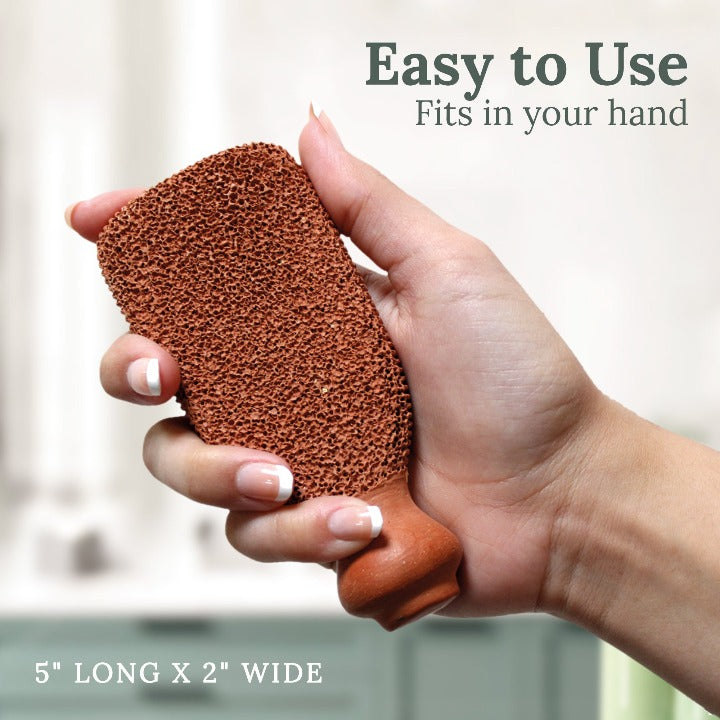 Foot Scrubber fits in the palm of your hand making it easy to use.