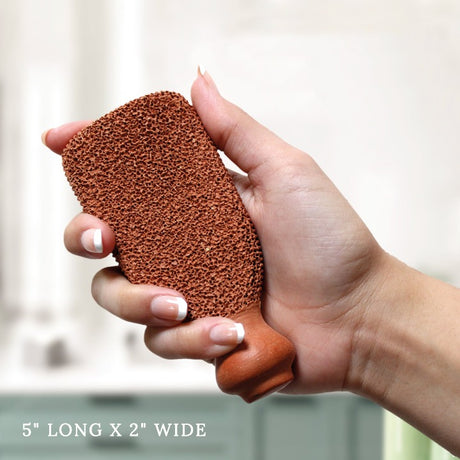 Foot Scrubber fits in the palm of your hand making it easy to use.